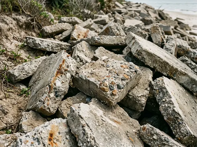 Broken concrete